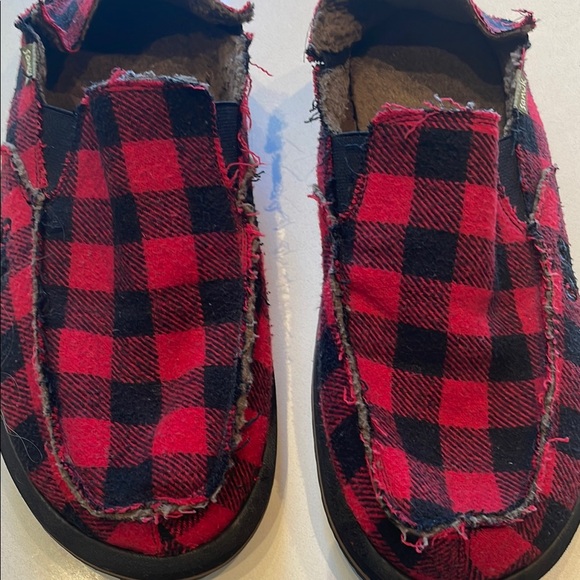 Sanuk Men’s Vagabond Chill Buffalo Check Plaid Loafers Slip-On Slippers, size 12 - Picture 8 of 10